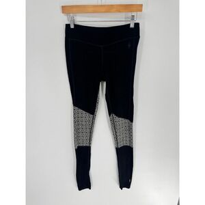 Smartwool Leggings Women S Black Merino Wool Patterned Base Layer